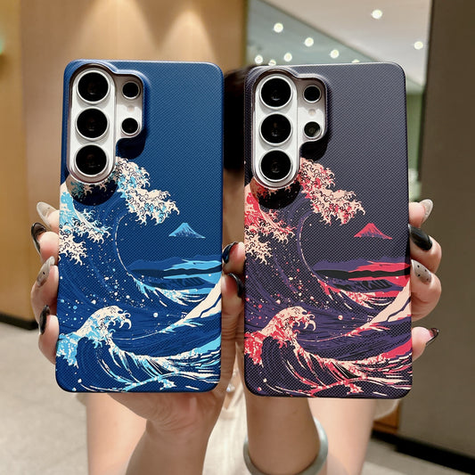 Carbon fiber textured ultra-thin frosted half-coverage Samsung phone case