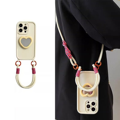 Heart-Mirror Stand Apple Phone Case