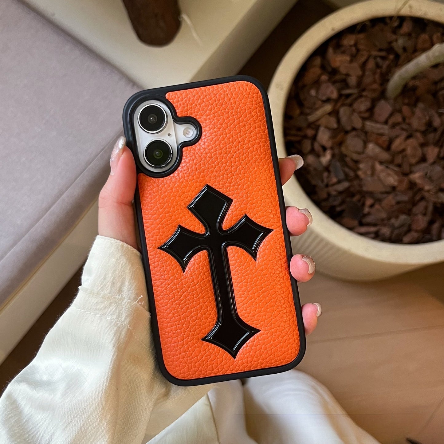 Stylish Cross-Design Air-Cushion iPhone Case
