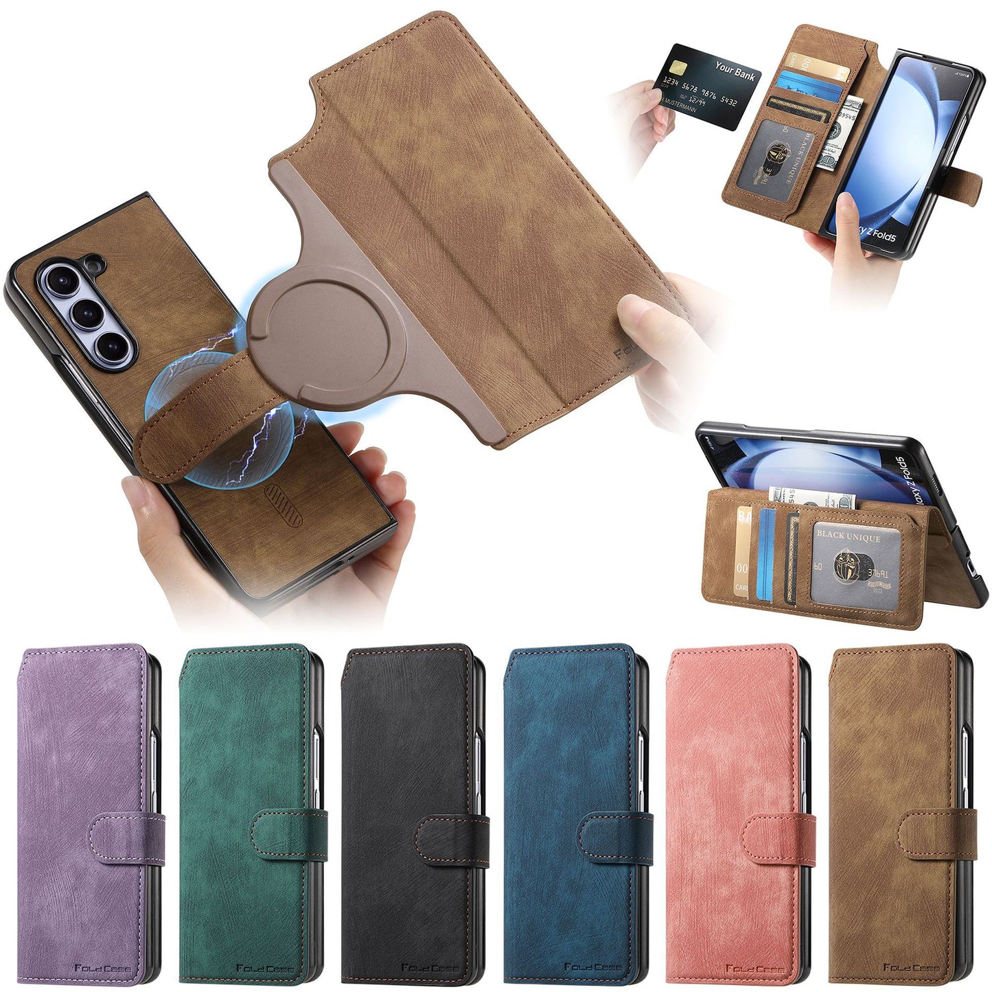 Magnetic detachment Samsung ZFold phone case