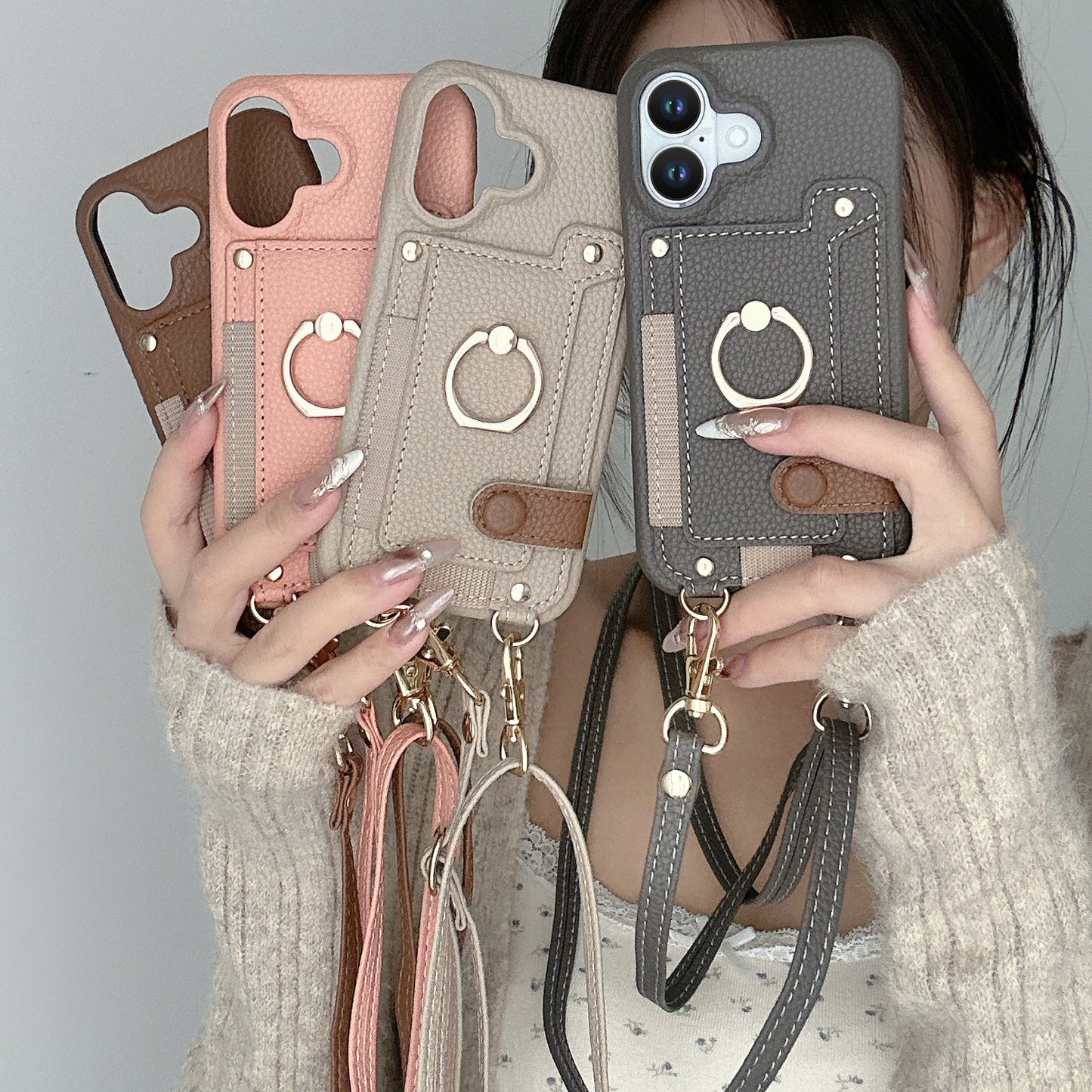 Long lanyard crossbody iPhone case