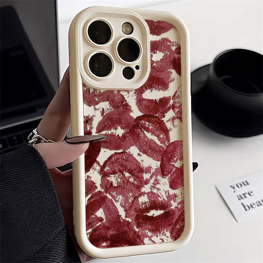 Full-screen lip print anti-drop Apple phone case
