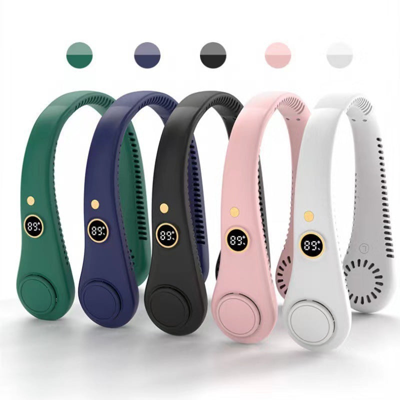 Portable Bladeless Neck Fan with LED Display