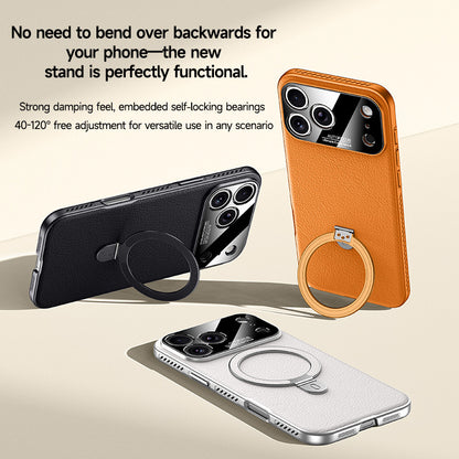 Vegan Leather Stand Magnetic Apple Phone Case