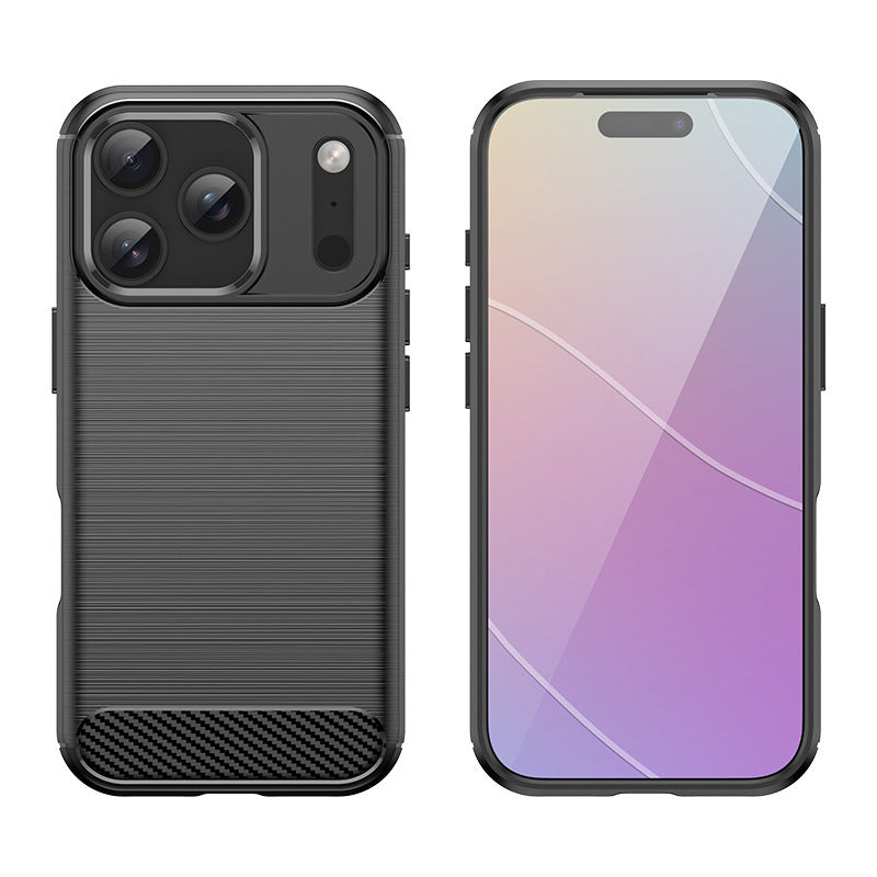 Full-coverage shockproof brushed Apple phone case