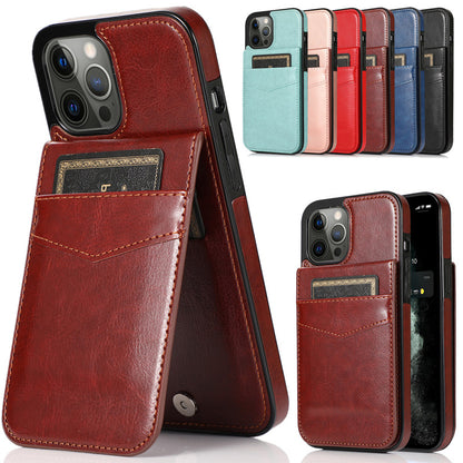 Flip-top solid color SIM card slot leather case for Apple iPhone