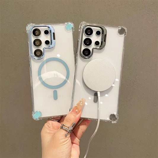 Hardware-invisible lens holder magnetic Samsung phone case