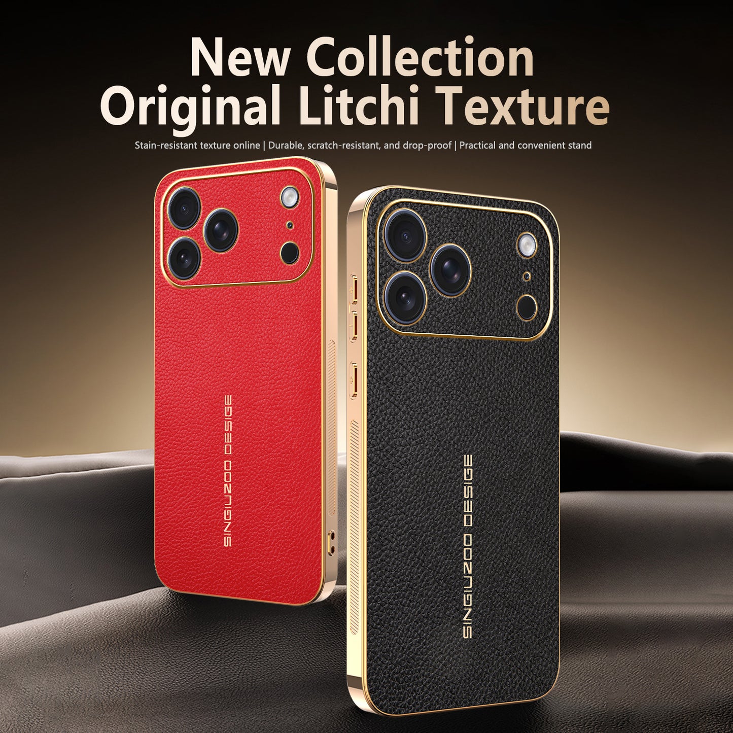 Electroplated lychee pattern Apple phone case