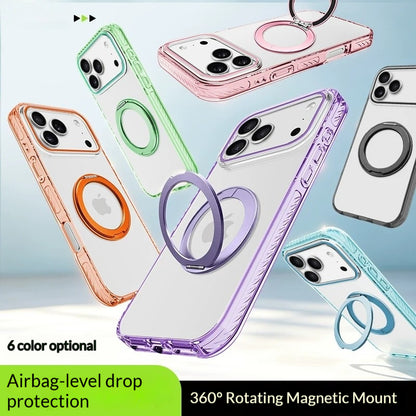 Transparent rotating stand magnetic Apple phone case