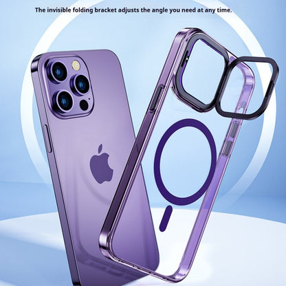 Transparent magnetic contact lens holder anti-fall iPhone case