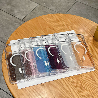 Crystal Glitter Magnetic Apple Phone Case