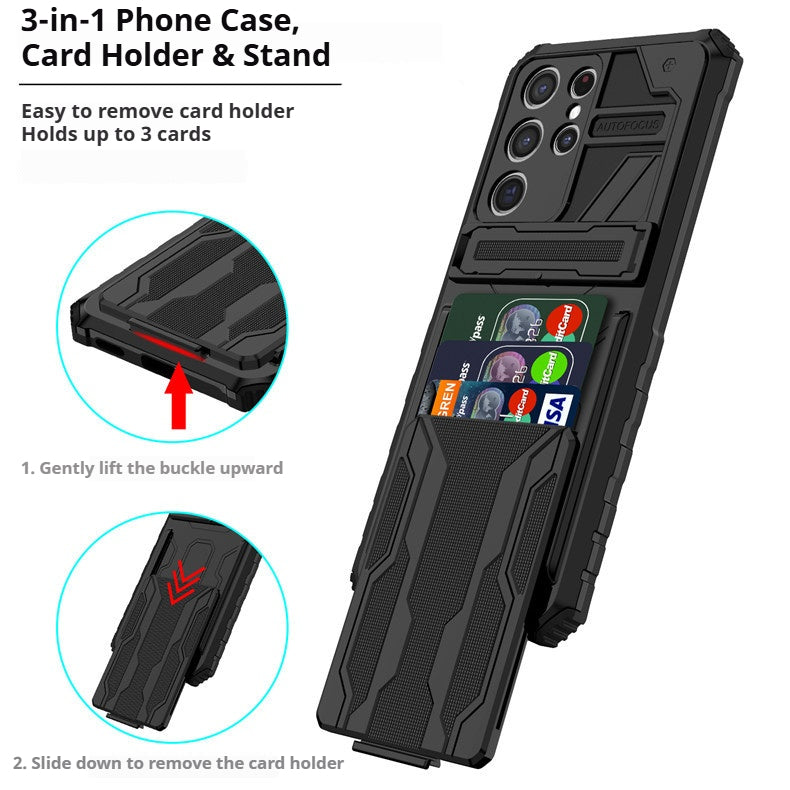 Card holder and drop-proof Samsung phone case
