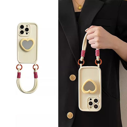Heart-Mirror Stand Apple Phone Case
