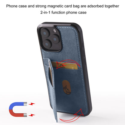 Solid color card holder stand leather Apple phone case