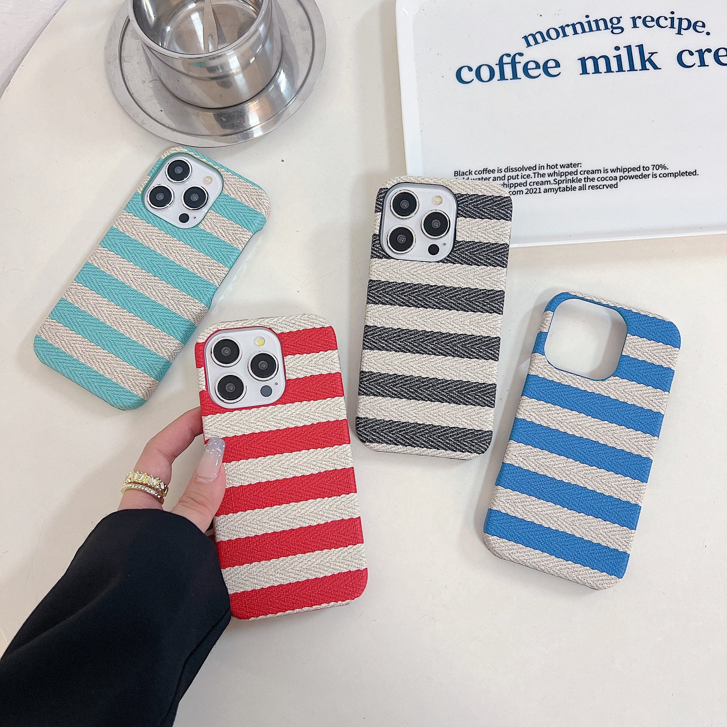 Simple fabric half-coverage Apple phone case