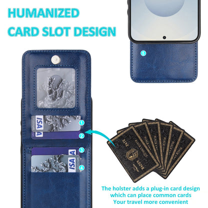 Flip-style solid color SIM card slot leather case for Samsung phones