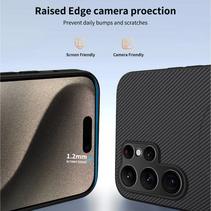 Carbon fiber textured magnetic Samsung phone case