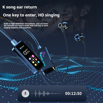 Color screen digital display neck hanging long battery life wireless sports earphones