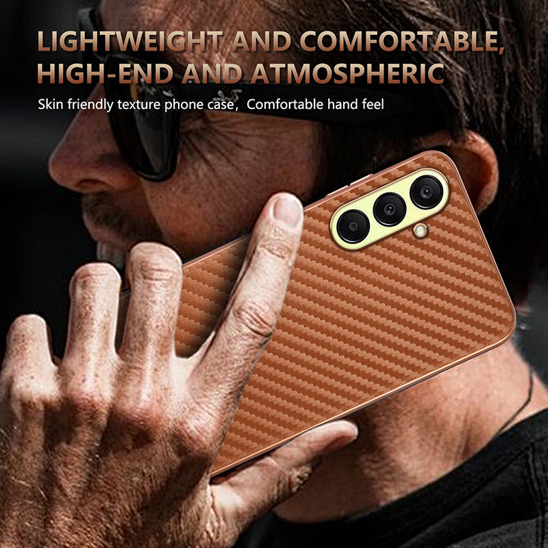 Electroplated carbon fiber textured Samsung phone case