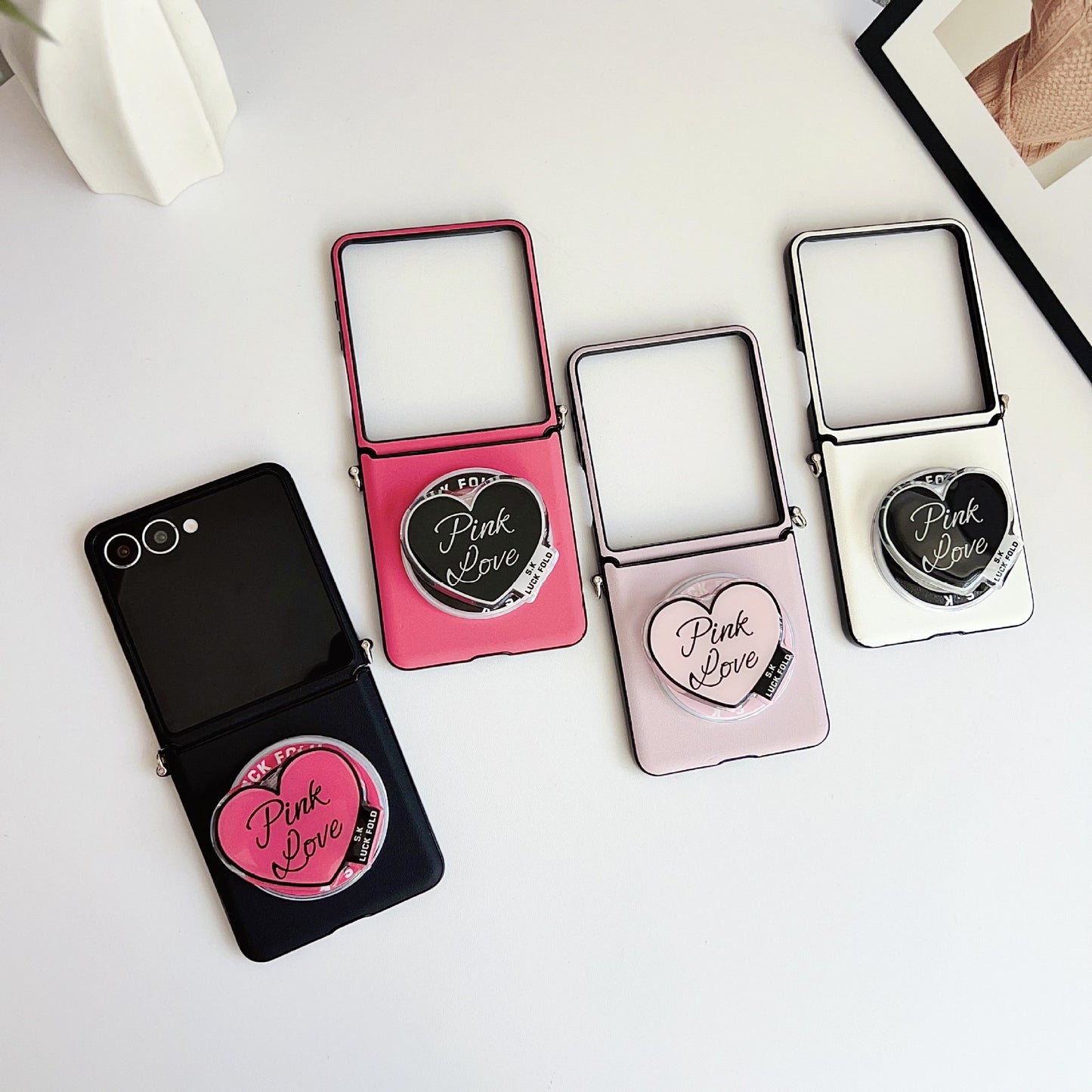 Magnetic Heart-Shaped Stand Samsung Z Flip Phone Case