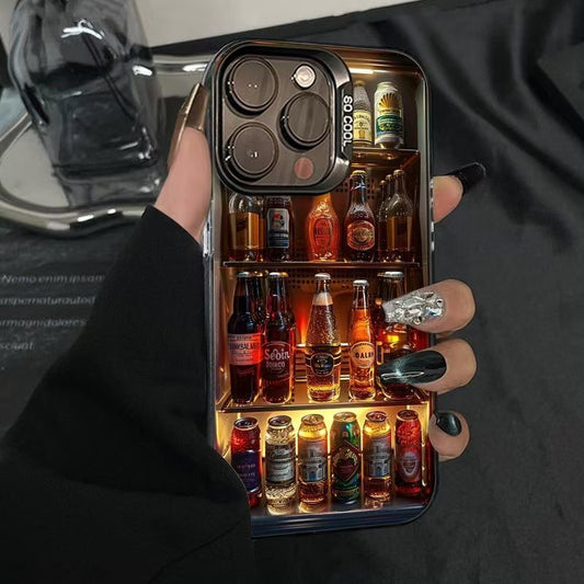 Creative Refrigerator Beer Apple Phone Case