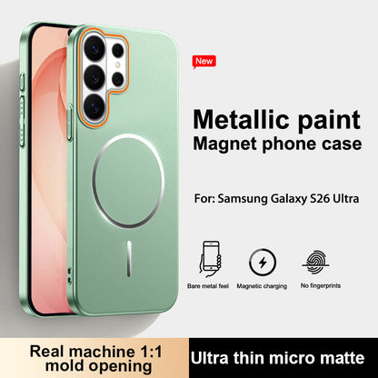 Full-coverage painted Samsung phone case with thin magnetic closure