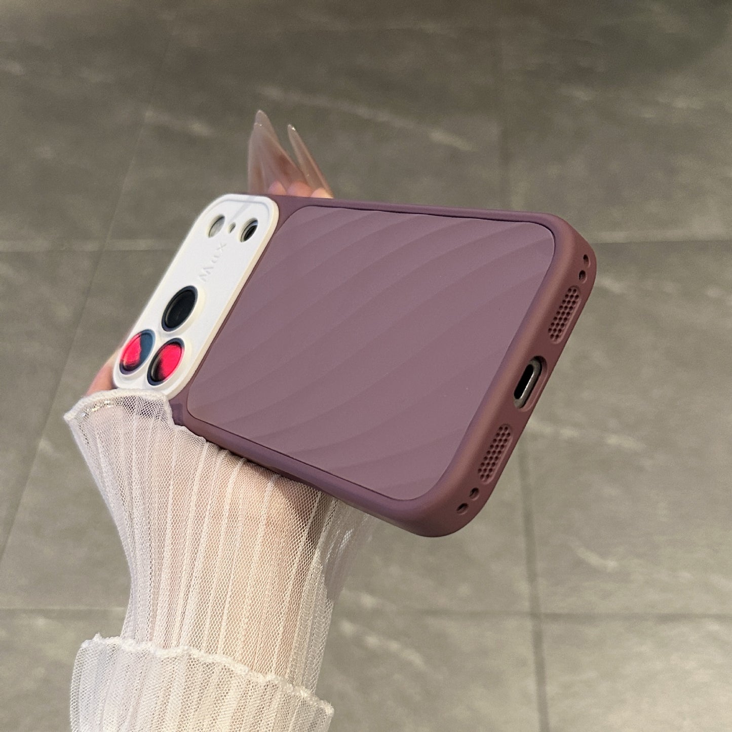Flowing ripple frosted Apple phone case