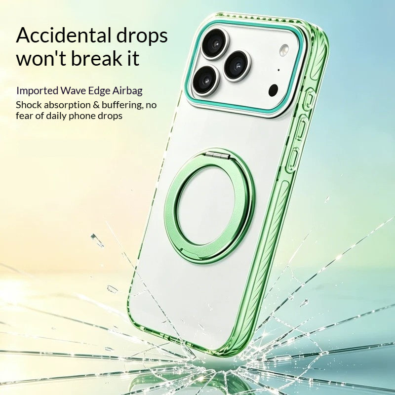 Transparent rotating stand magnetic Apple phone case