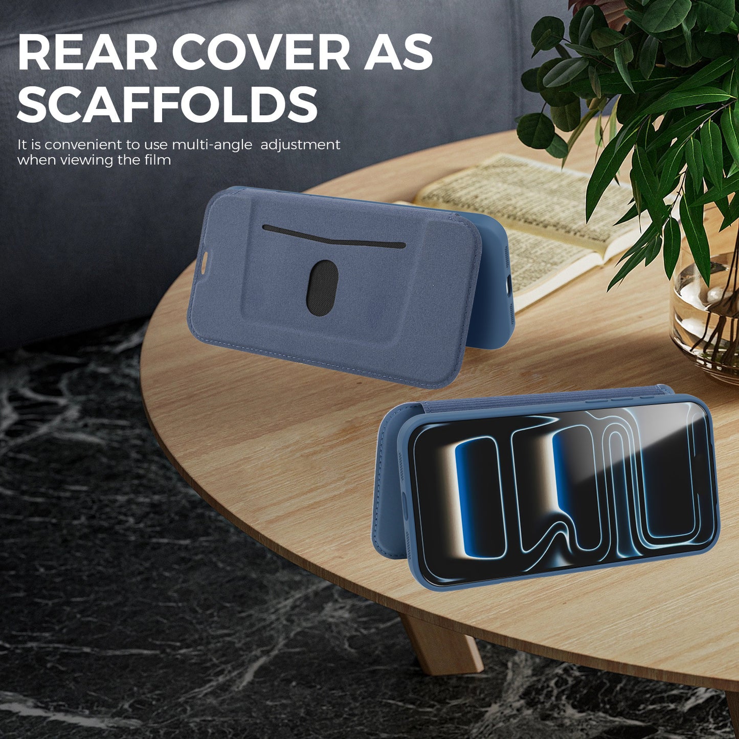 Flip solid color leather Apple phone case