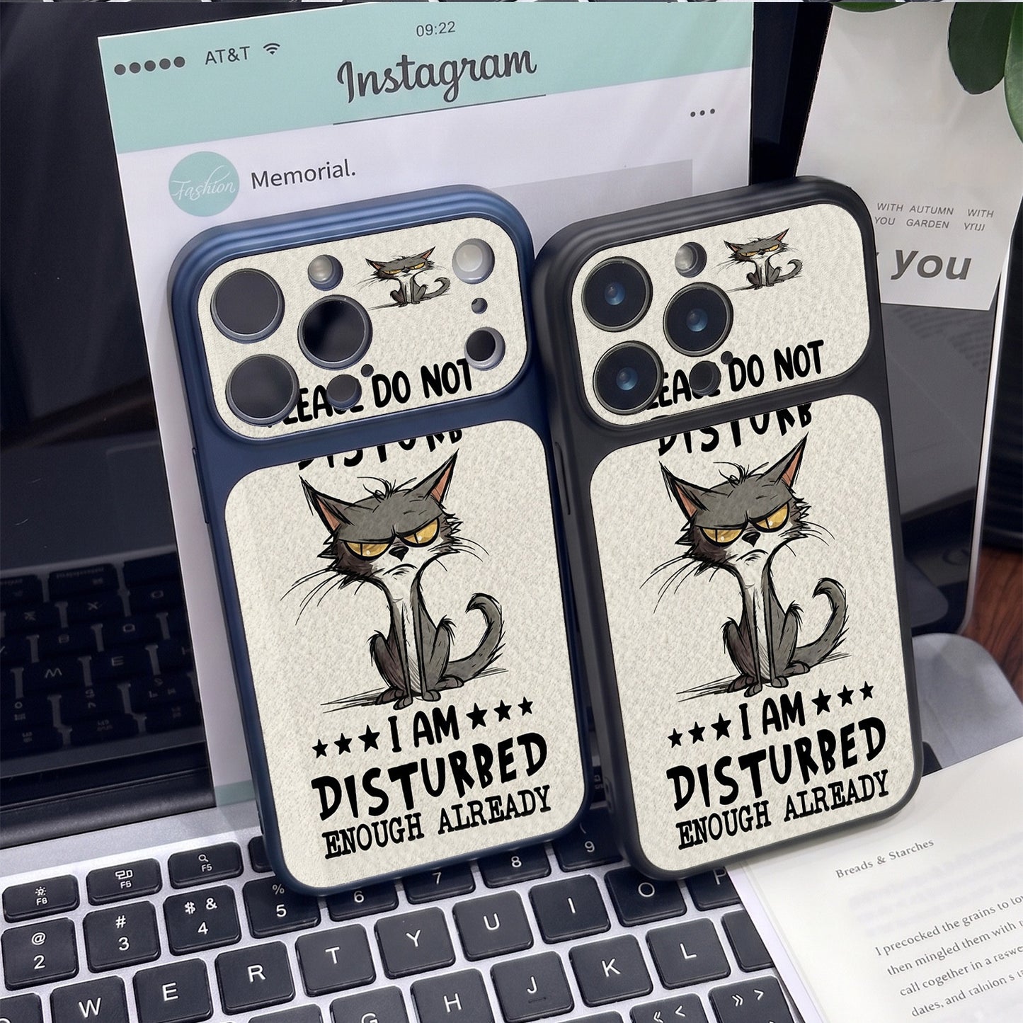 Cold-faced cat sticker magnetic Apple phone case