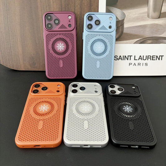 Cyclone cooling and breathable mesh magnetic Apple phone case