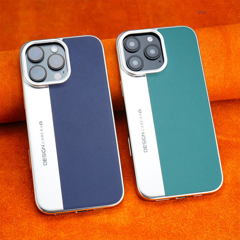 Electroplating leather Apple phone case