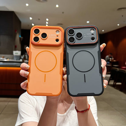 Frosted Skin-like Magnetic Large View Apple Phone Case