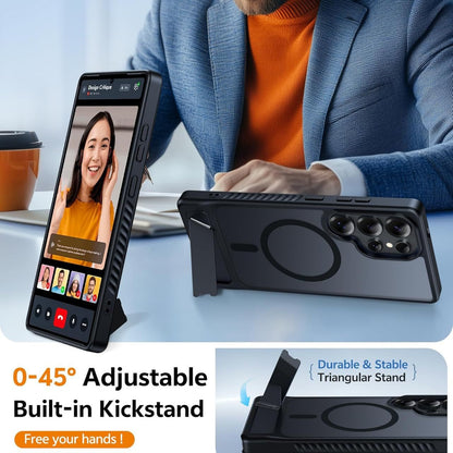 Full-coverage shockproof frosted magnetic stand Samsung phone case