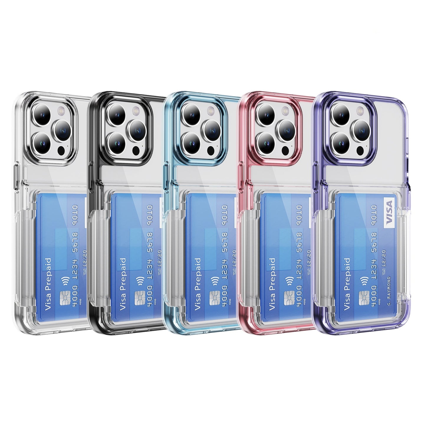 Flip Card Holder Transparent Apple Phone Case