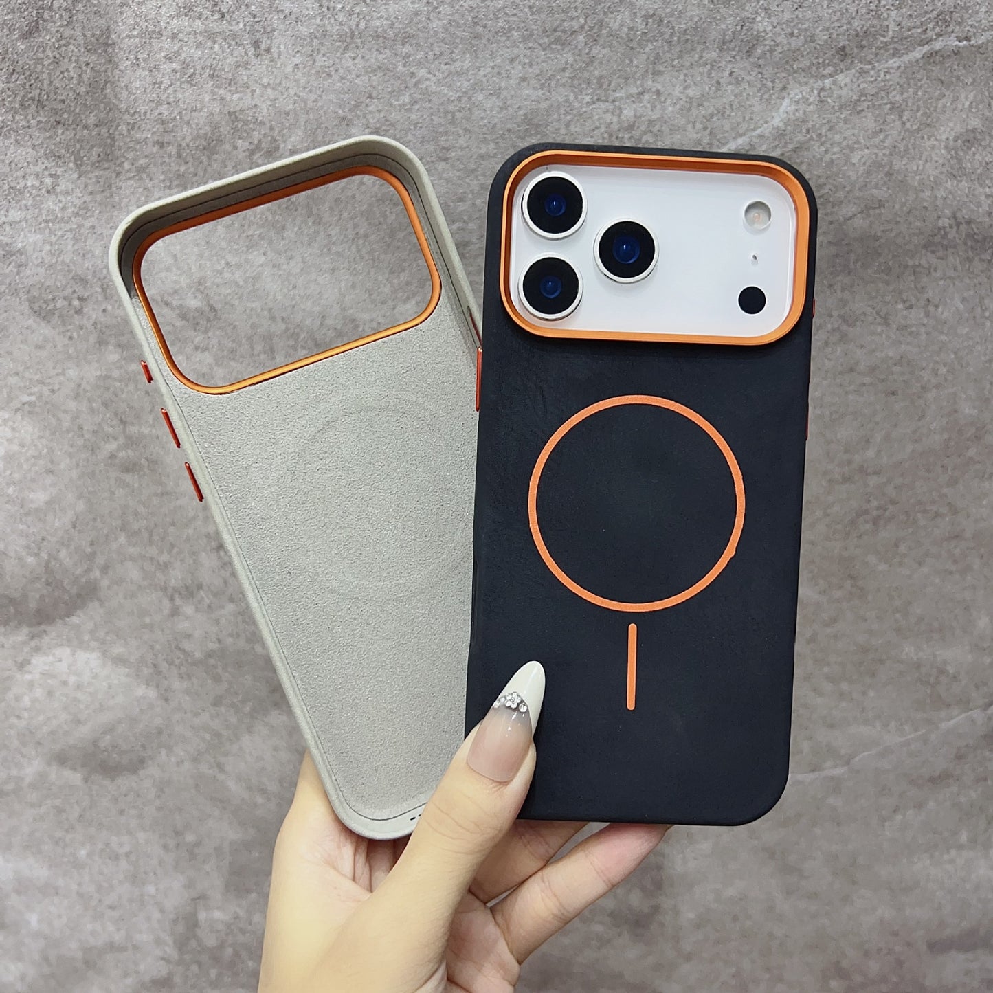 Elephant leather texture anti-drop magnetic Apple phone case