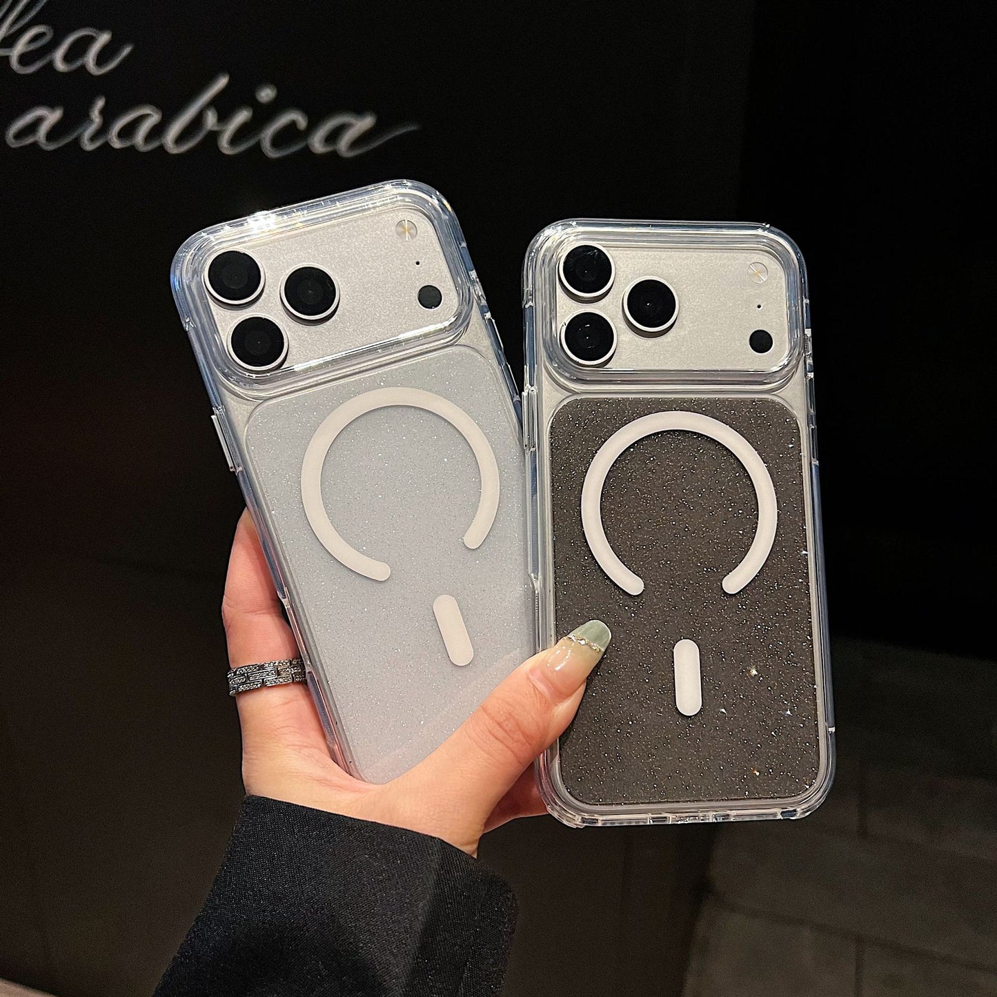 Crystal Glitter Magnetic Apple Phone Case