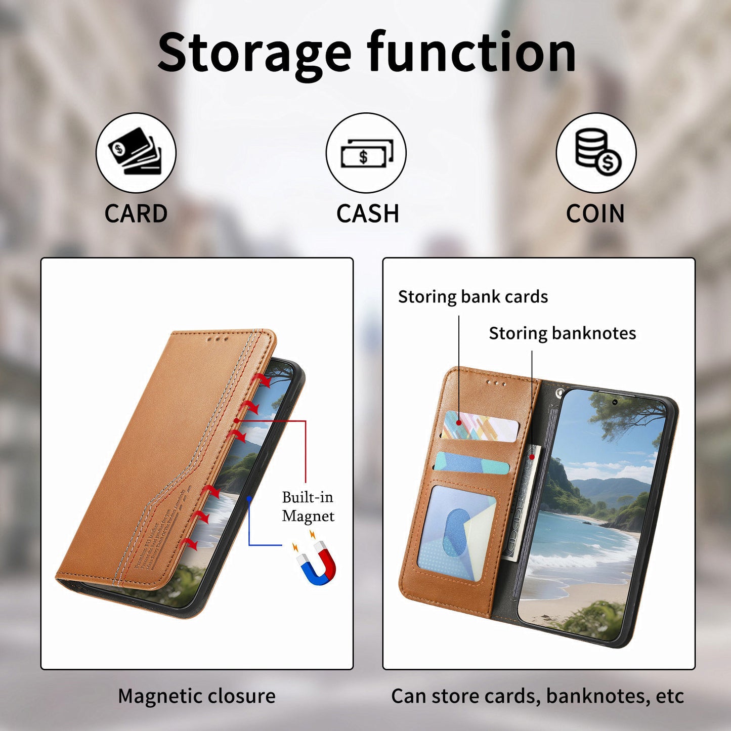 Business flip magnetic Apple phone case