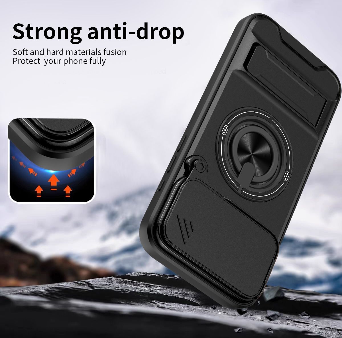 Anti-drop stand magnetic Apple phone case