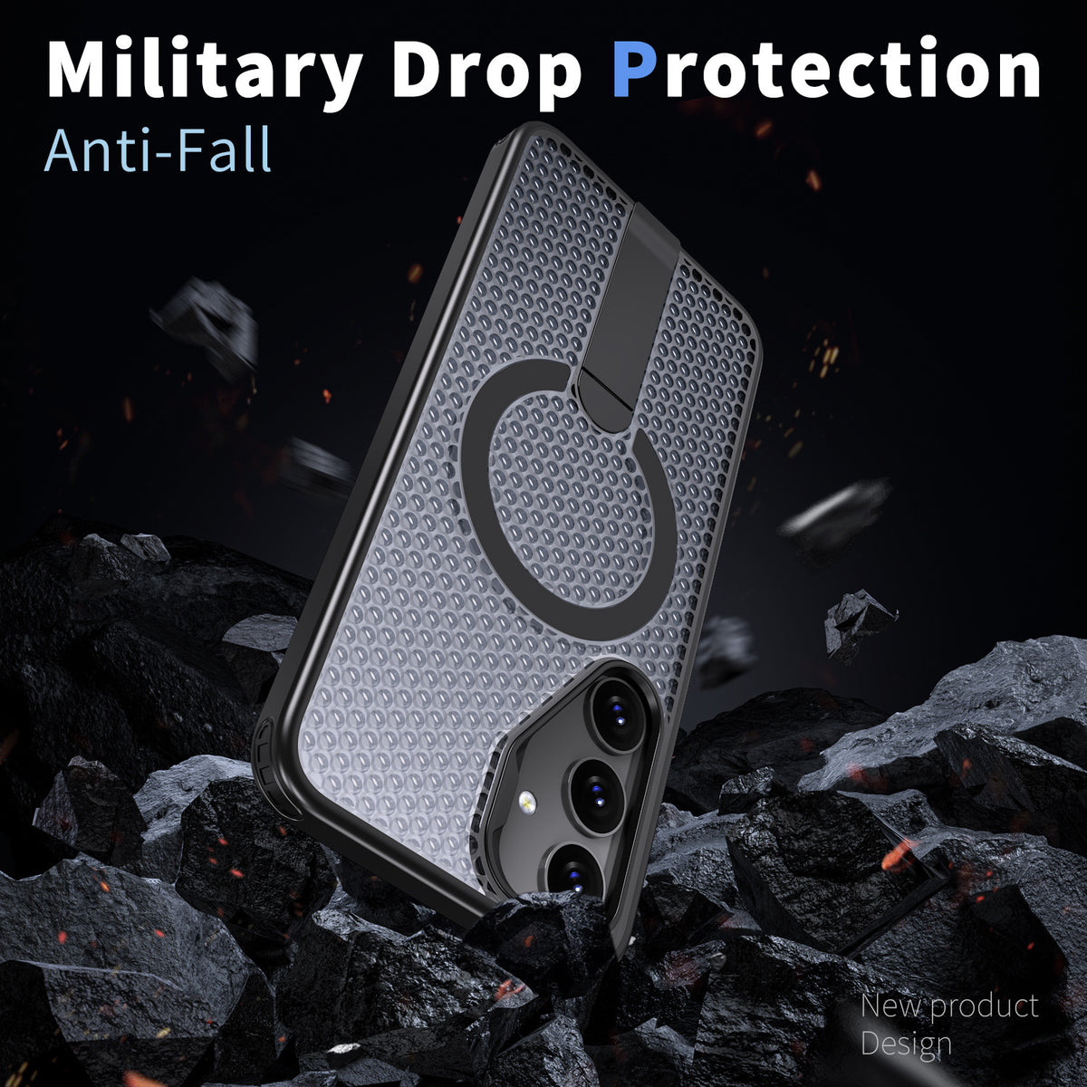 Honeycomb heat dissipation magnetic stand Samsung phone case