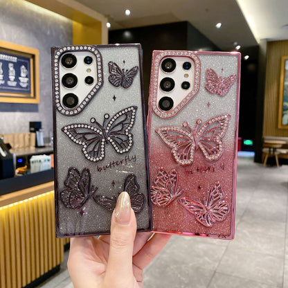 3D Glitter Rhinestone Butterfly Samsung Phone Case