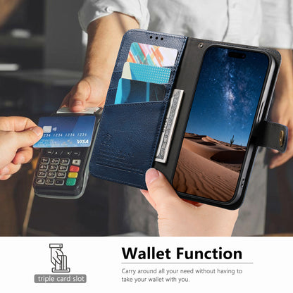 Business color-blocked leather Samsung phone case