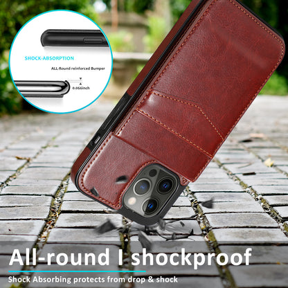 Flip-top solid color SIM card slot leather case for Apple iPhone