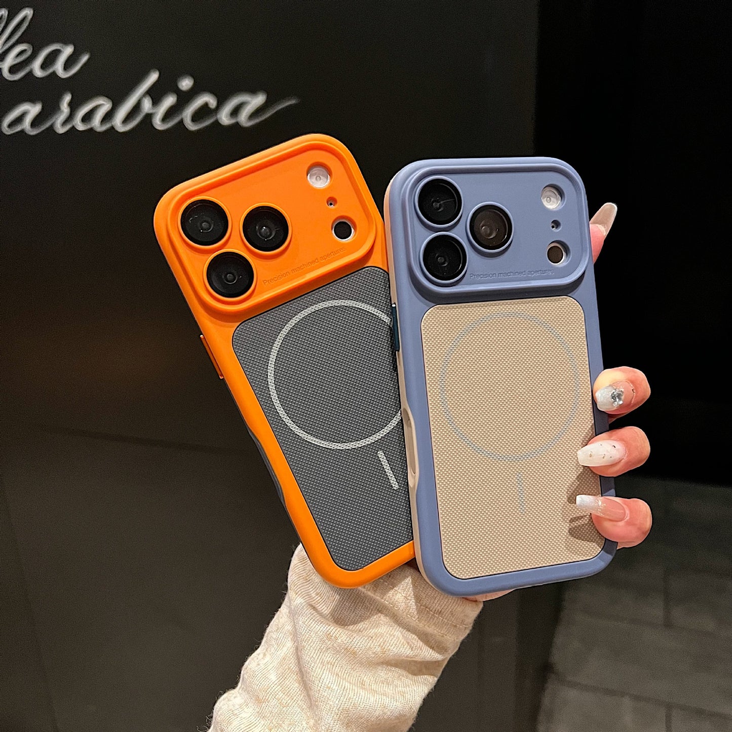 Armor Shield Dot Pattern Magnetic Apple Phone Case