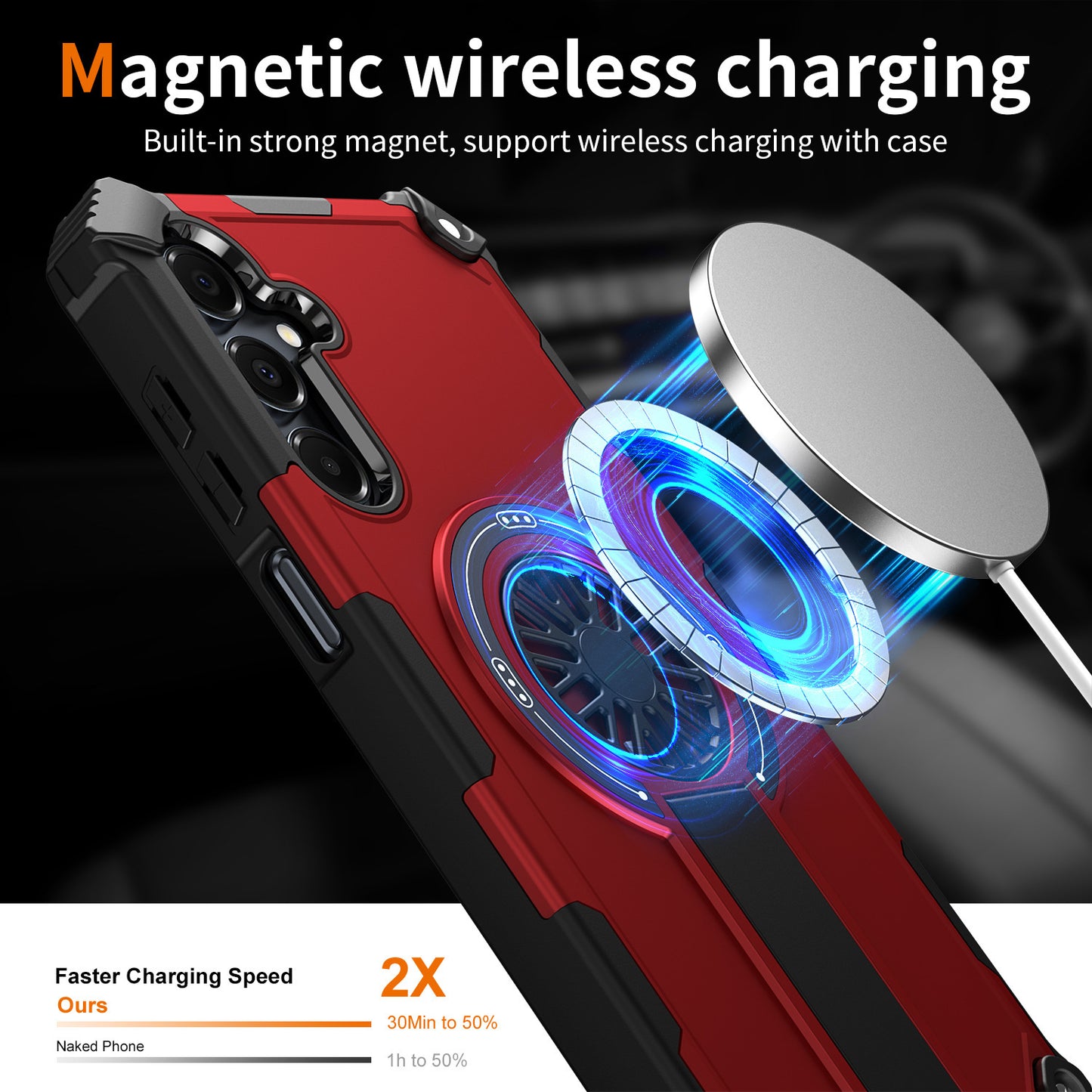 Magnetic Car Wireless Spinning Gyro Samsung Phone Case