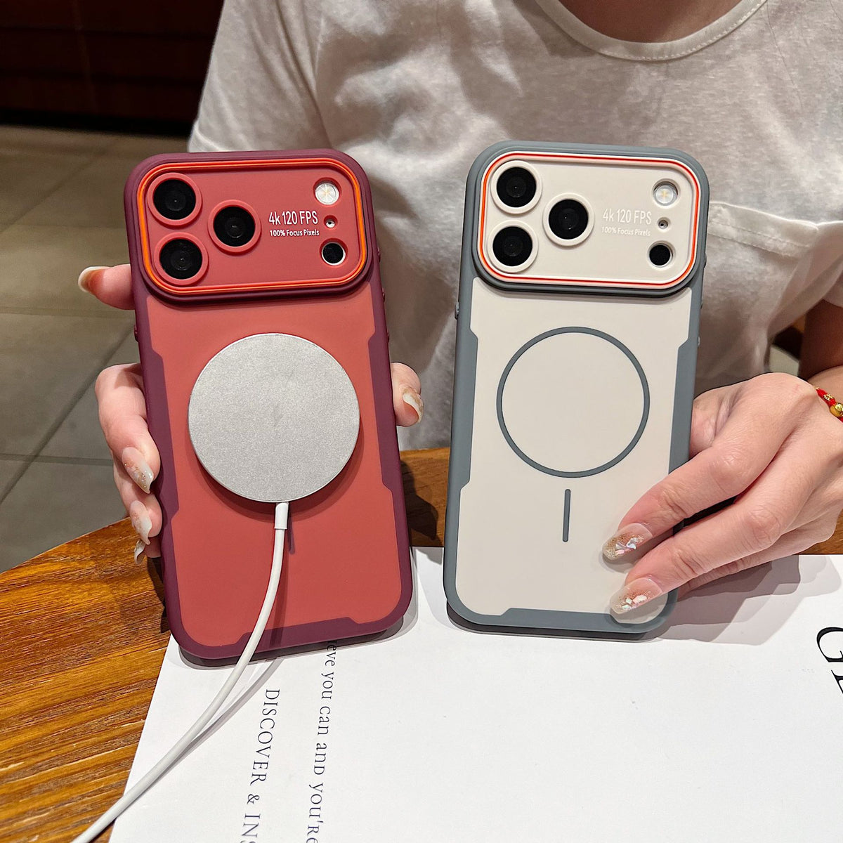 Frosted Skin-like Magnetic Large View Apple Phone Case
