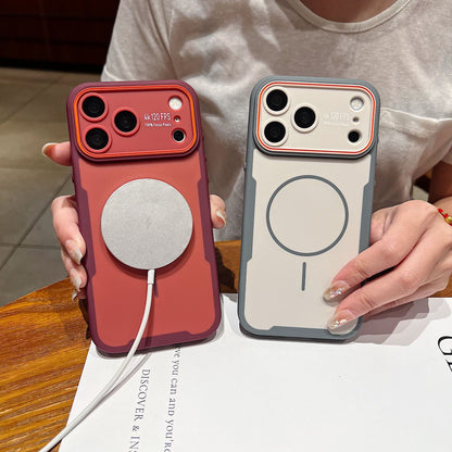 Frosted Skin-like Magnetic Large View Apple Phone Case