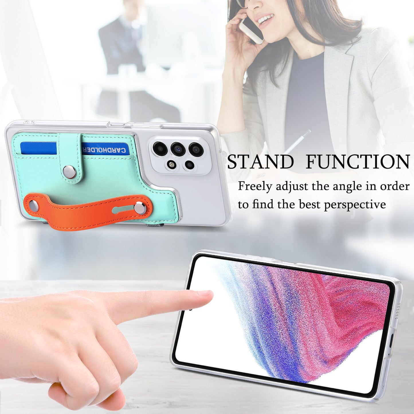 Creative Pastel Color Cardholder Wristband Samsung Case