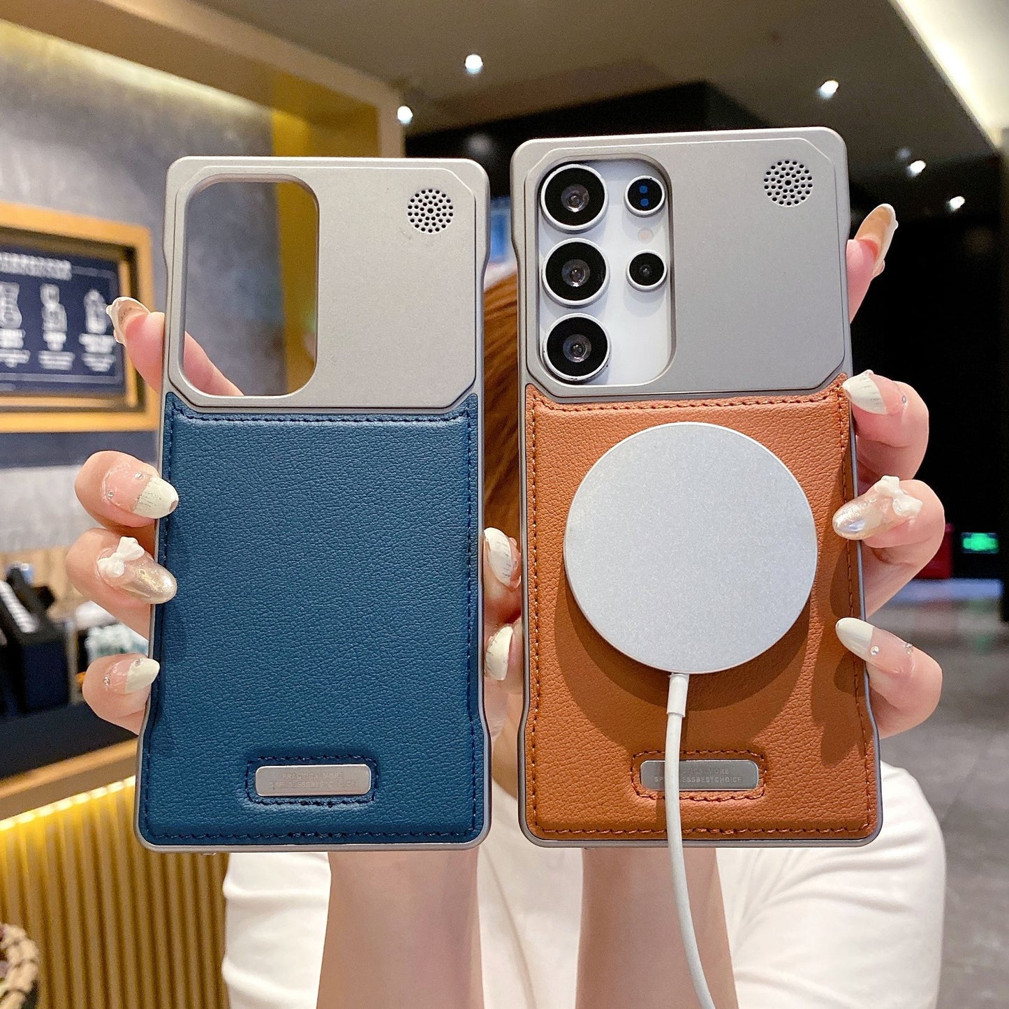 Borderless Aromatherapy Leather Magnetic Samsung Phone Case