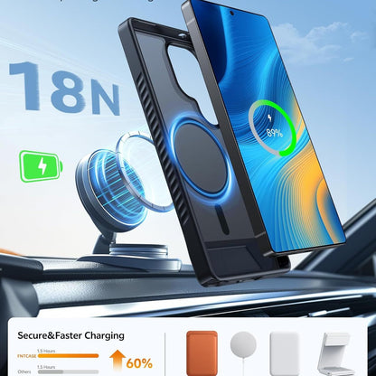 Full-coverage shockproof frosted magnetic stand Samsung phone case